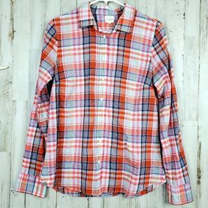 J.Crew Button Down Shirt Pink Orange Size Small